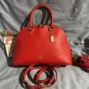 GUC Coach Large Katy Satchel D2211-2553, color Cherry Red